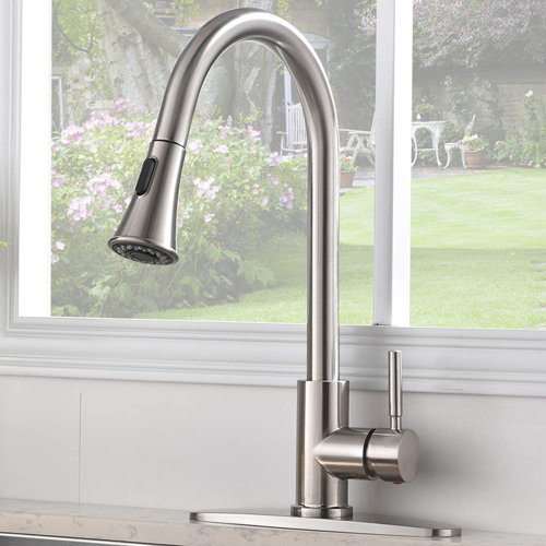 Friho Pull Down Single Handle Kitchen Faucet & Reviews Wayfair